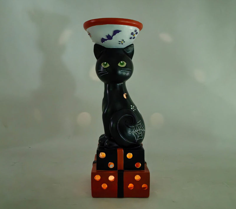 Temp-tations 12" Illuminated Resin Fall Character Candle Holder — View 2