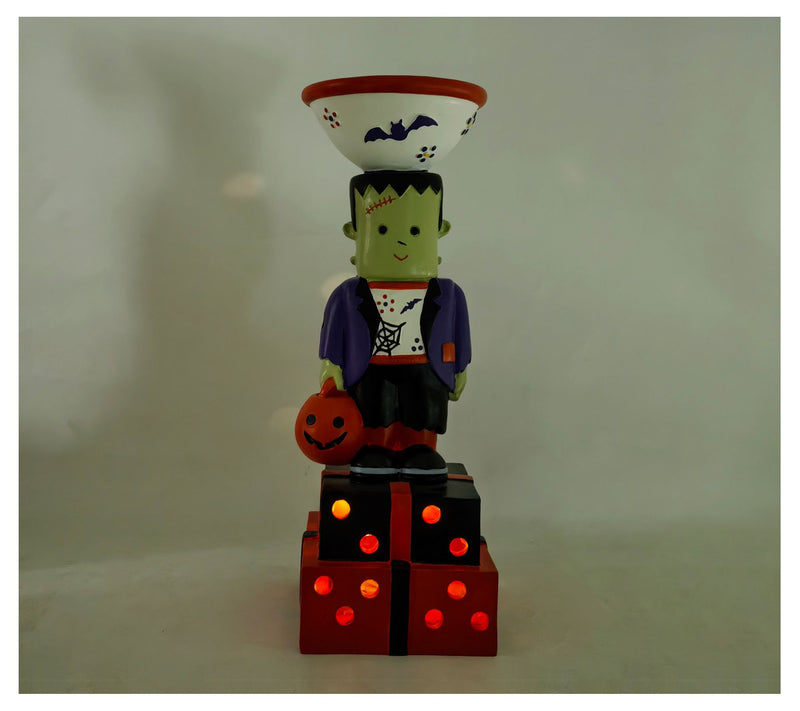 Temp-tations 12" Illuminated Resin Fall Character Candle Holder — View 3