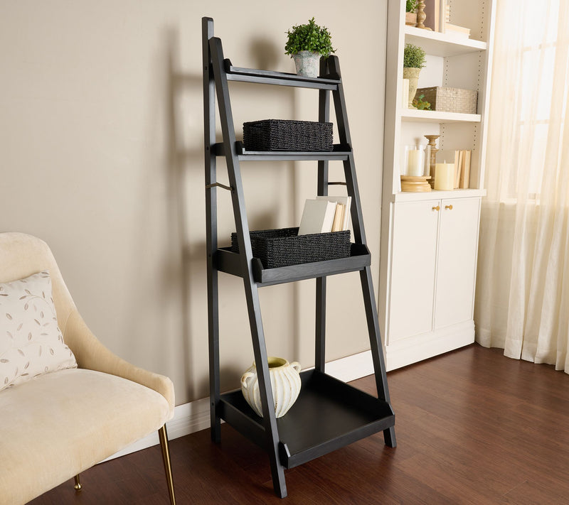 Home Reflections Wood Ladder with Set of 2 Baskets — View 4
