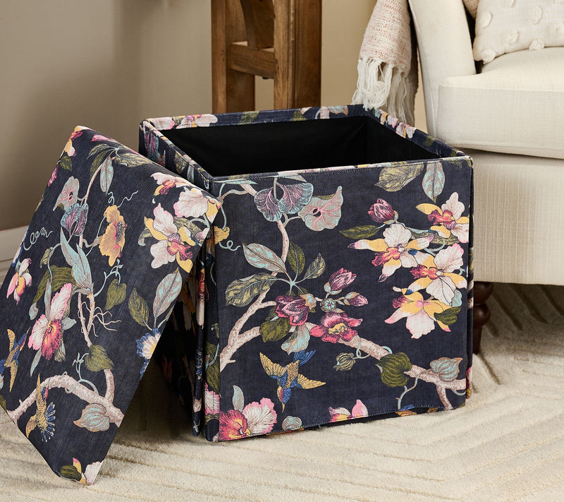 Home Reflections Printed Foldable Square Storage Ottoman — View 8