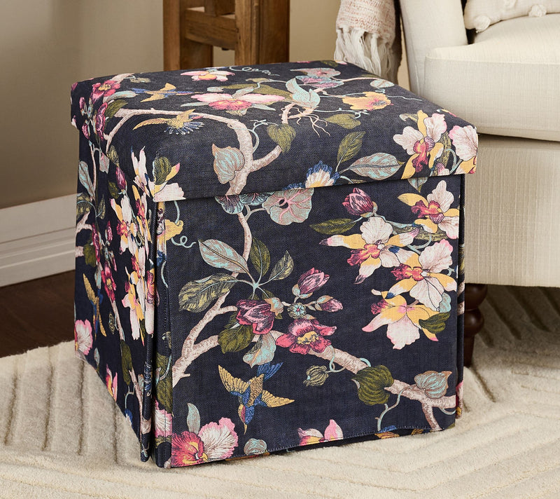 Home Reflections Printed Foldable Square Storage Ottoman — View 5