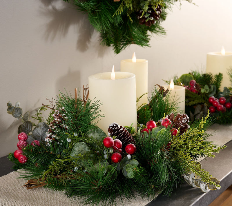 12" Berry, Pine, & Eucalyptus Mini Wreaths by Valerie — Main view