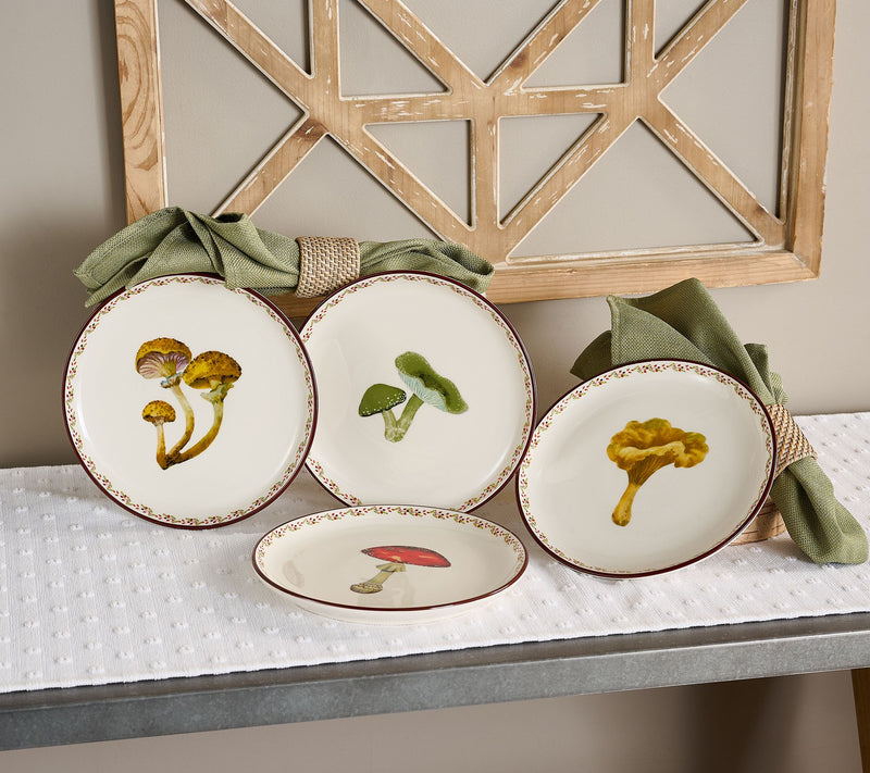 Cozy Cottage by Liz Marie Set of 4 Mushroom Dessert Plates — View 3