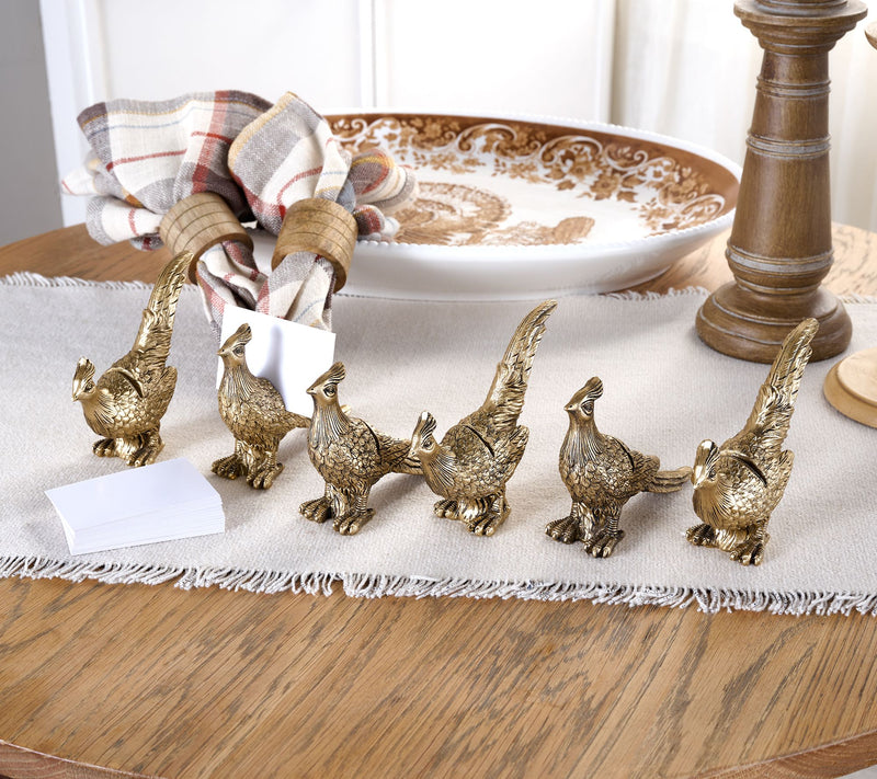 Cozy Cottage by Liz Marie Set of 6 Resin Quail Card Holders — Main view