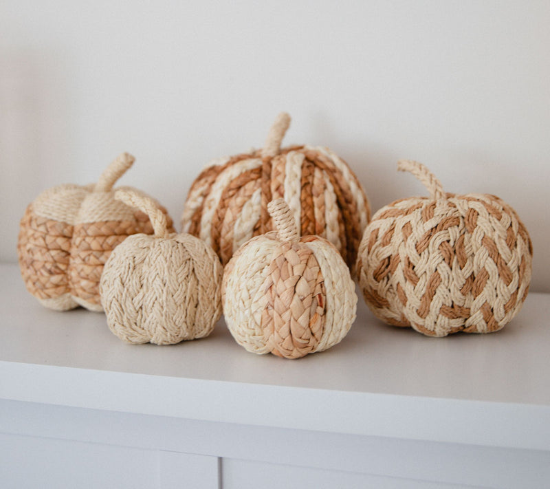 Set of 5 Assorted Size Rattan Pumpkins by Lauren McBride — Main view