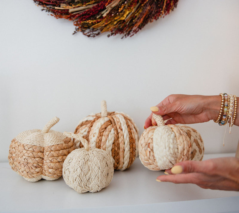 Set of 5 Assorted Size Rattan Pumpkins by Lauren McBride — View 7