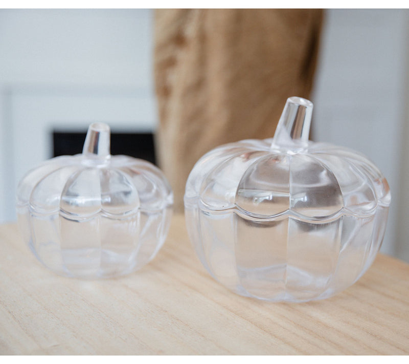 Set of 2 Glass Pumpkin Lidded Jars by Lauren McBride — Main view