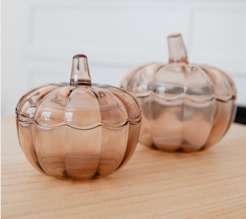 Set of 2 Glass Pumpkin Lidded Jars by Lauren McBride — View 5