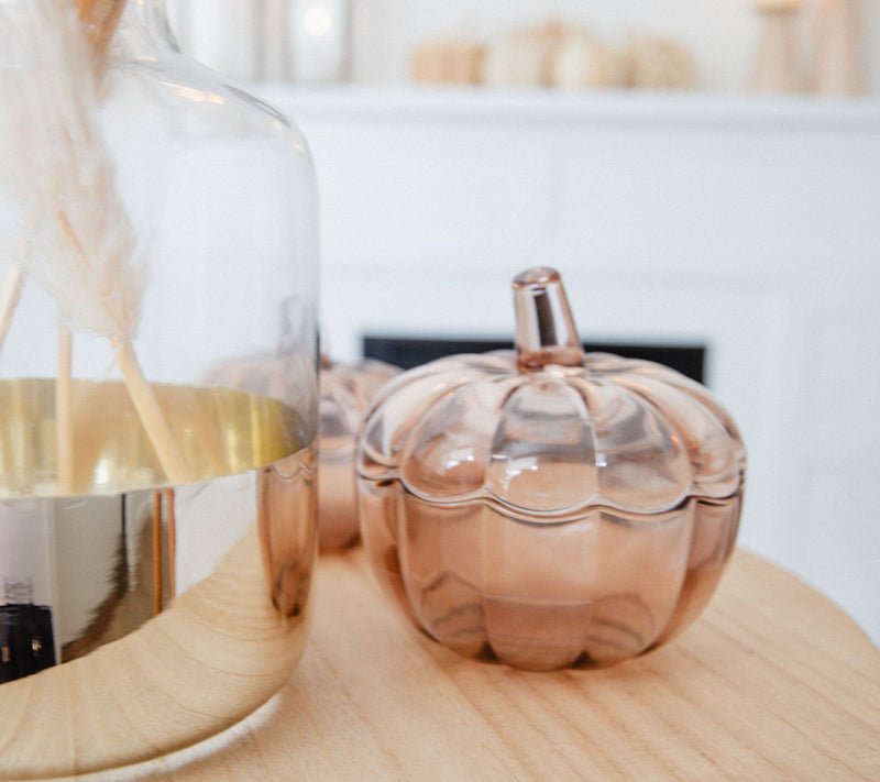 Set of 2 Glass Pumpkin Lidded Jars by Lauren McBride — View 8