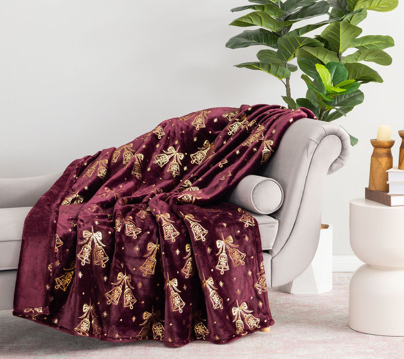 Berkshire Foiled Velvetsoft Holiday Icon 60x80 Throw — Main view