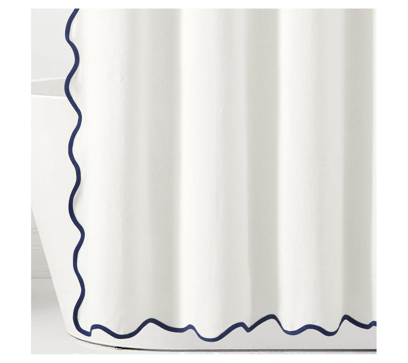 Lush Decor Coas tal Chic Scallo p Edge Shower C urtain — View 3