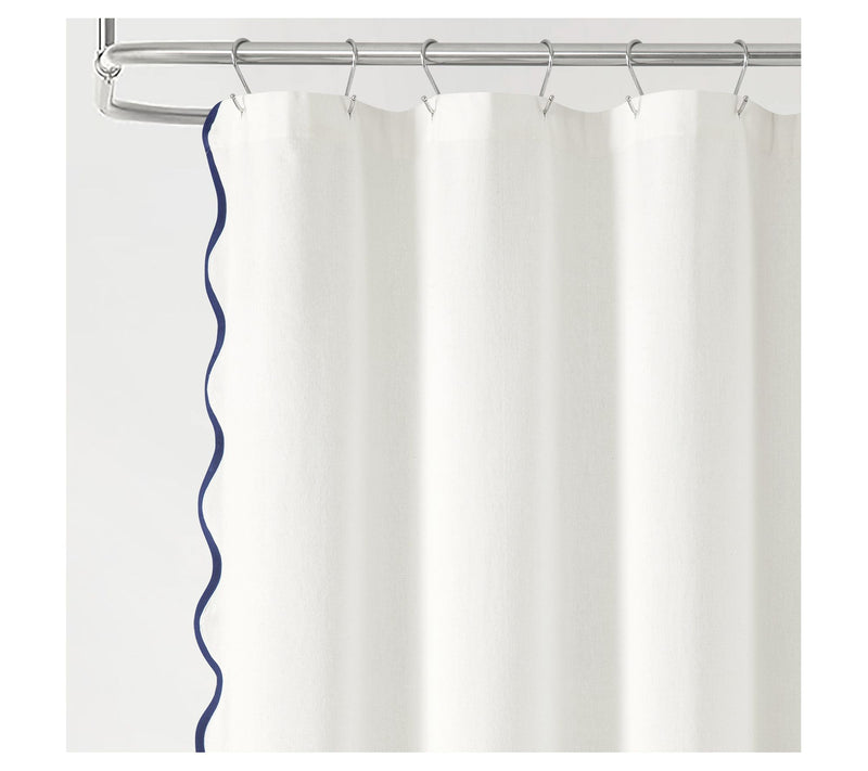 Lush Decor Coas tal Chic Scallo p Edge Shower C urtain — View 2