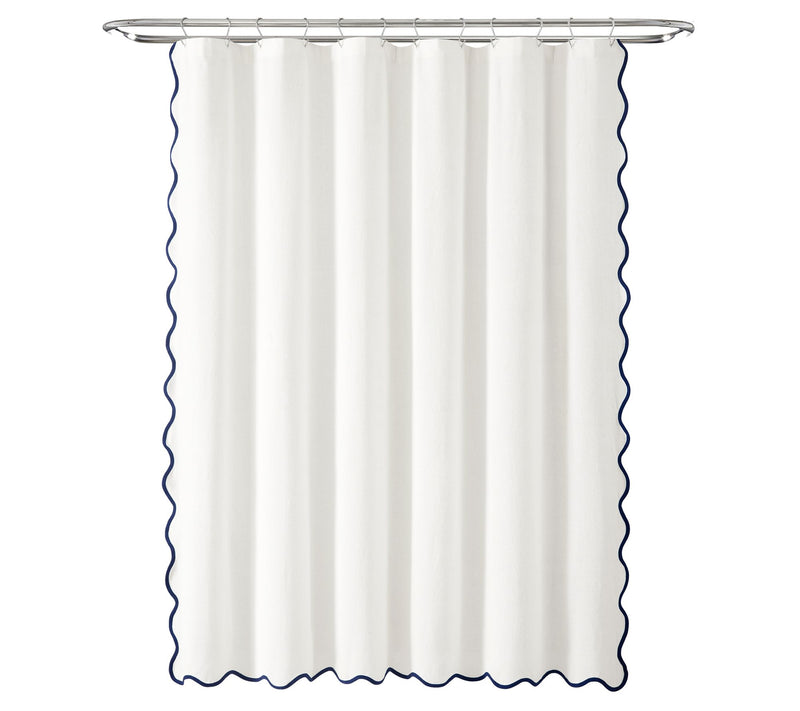 Lush Decor Coas tal Chic Scallo p Edge Shower C urtain — View 5