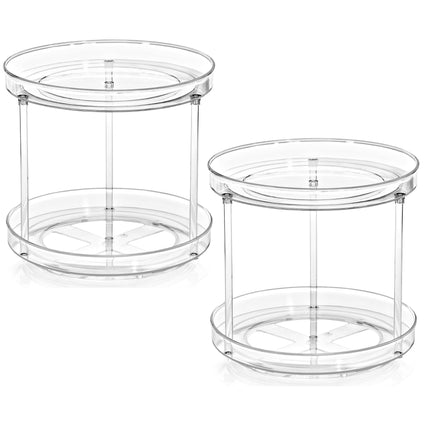 Sorbus 2 Pack 2 Tier Clear Lazy Susan Organizer