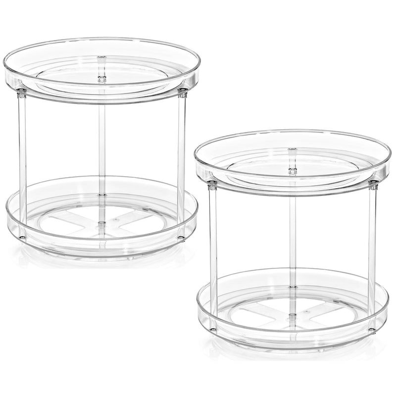Sorbus 2 Pack 2 Tier Clear Lazy Susan Organizer — Main view