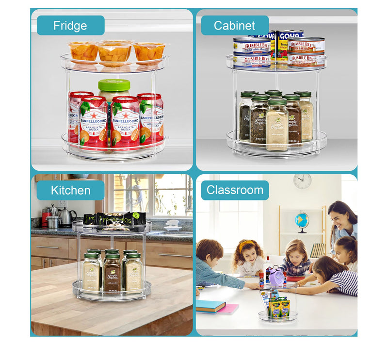 Sorbus 2 Pack 2 Tier Clear Lazy Susan Organizer — View 7