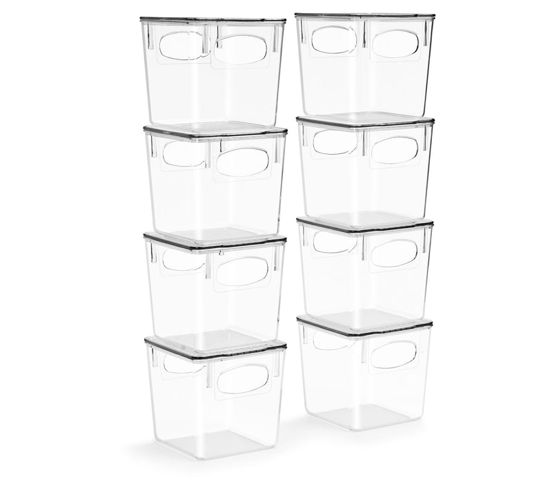 Sorbus 8 Pack Small Plastic Storage Bins with L ids — Main view