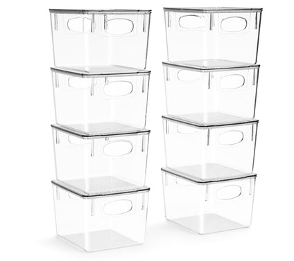 Sorbus 8 Pack Medium Plastic Storage Bins with Lids