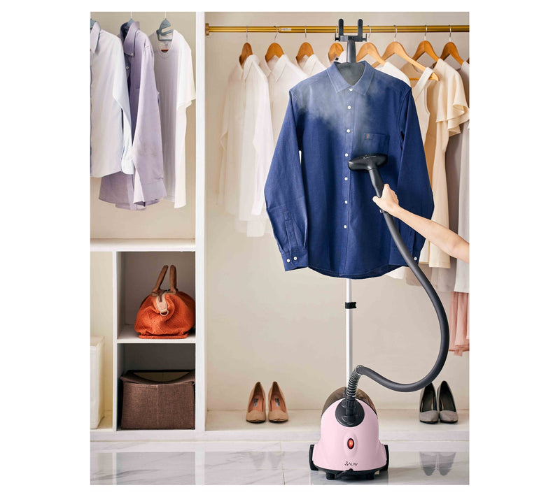 SALAV Standing Garment Steamer with Lint Remover Set — View 5