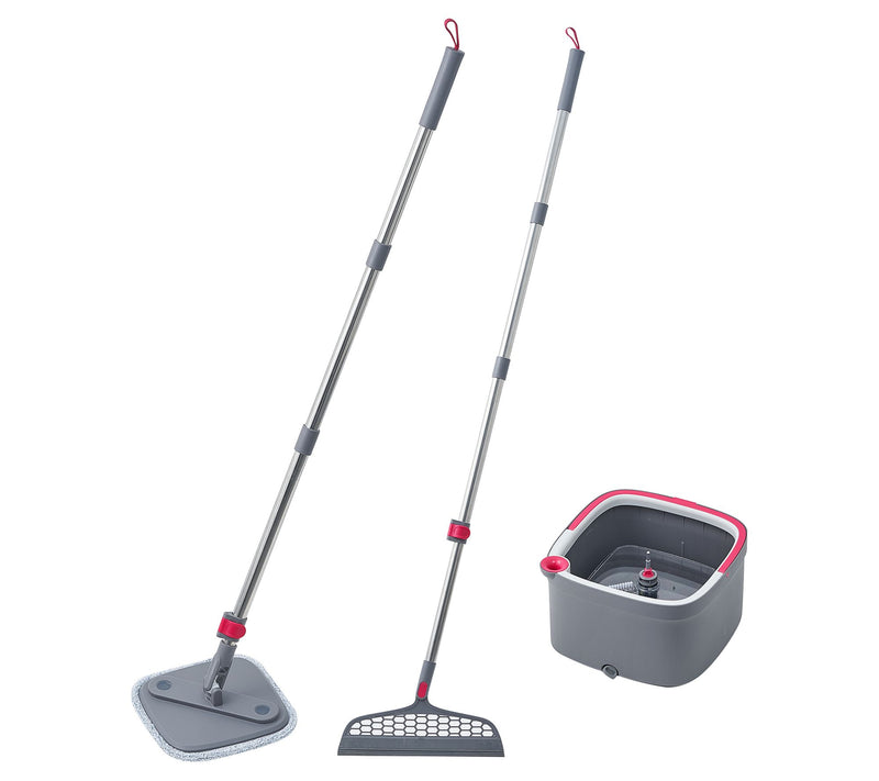True & Tidy Mop & Bucket System with Silicone Floor Sweeper — Main view
