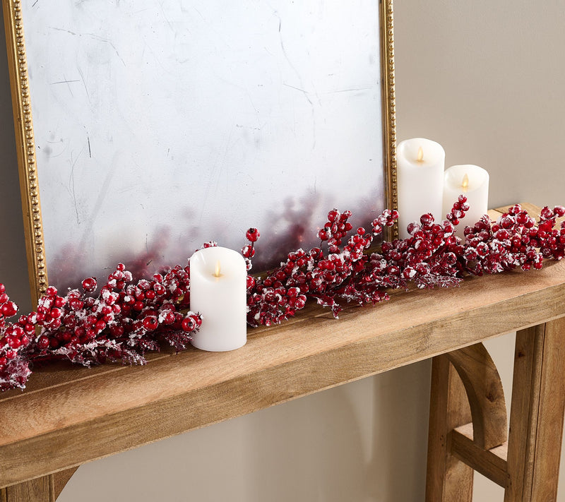 4' Snow Berry, Holly and Cedar Garland by Valerie — Main view