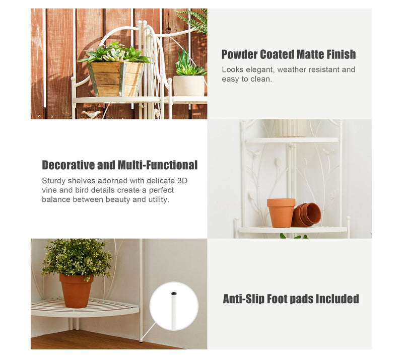 Glitzhome 52" 4 Shelf Corner Plant Stand & Storage Rack — View 6