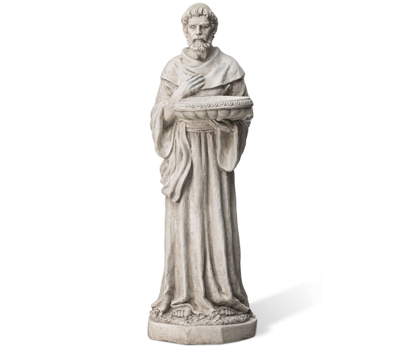 Glitzhome 32.75" MGO St. Francis Garden StatueWith Birdfeeder — View 3