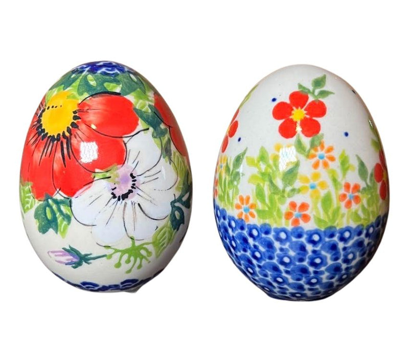 Lidia's Polish Pottery Set of Two Small Egg Figurines — Main view