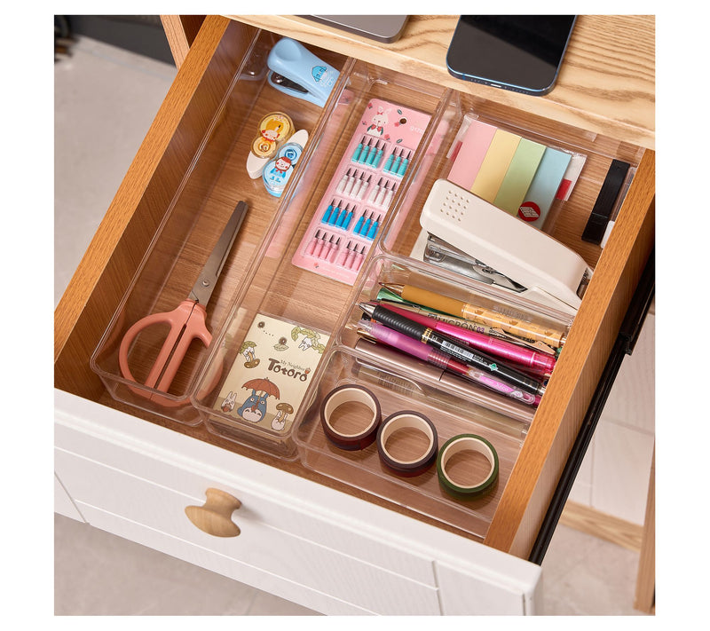 Sorbus Clear Office Drawer Organizer 5-Piece Set — View 9
