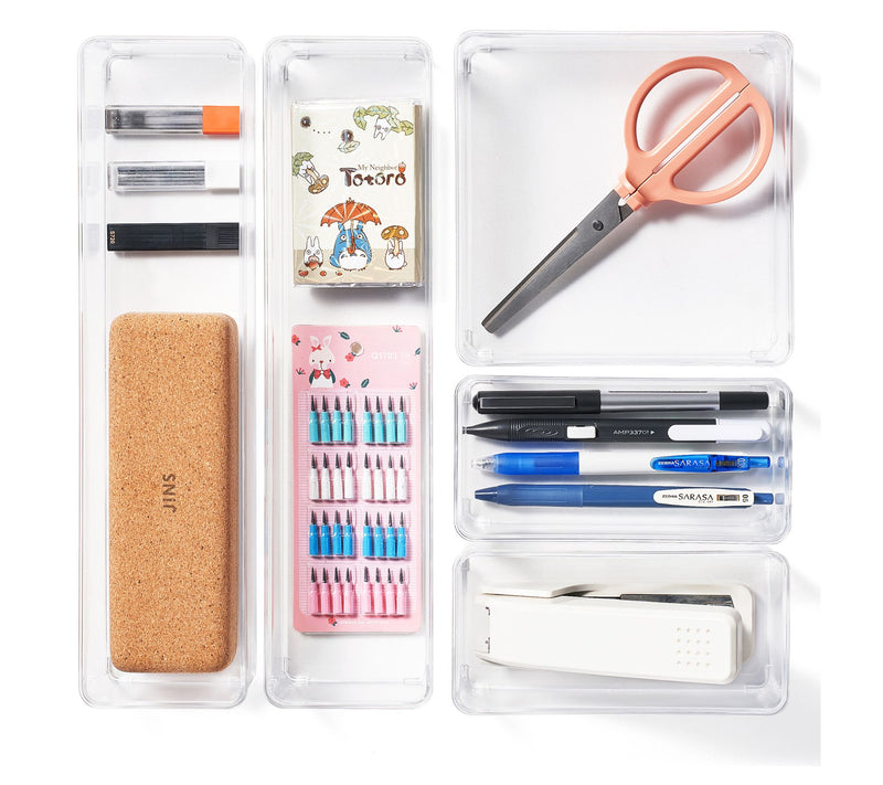 Sorbus Clear Office Drawer Organizer 5-Piece Set — View 6