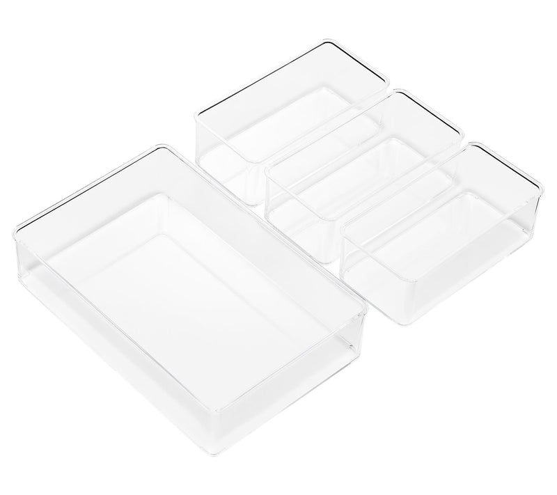 Sorbus Clear Drawer Organizer 4-Piece Set, Multi-Purpose Bins — View 3