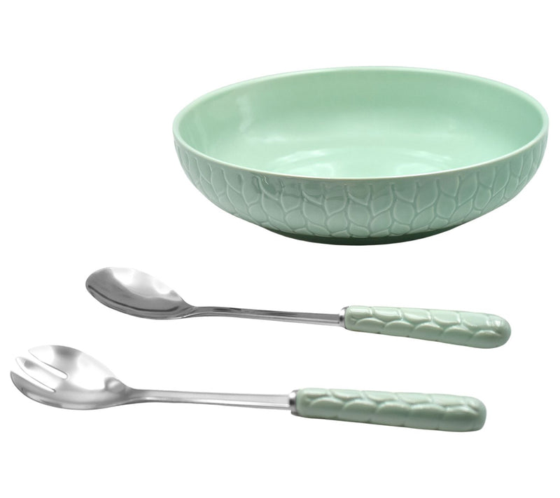 Temp-tations Carved Willow Nostalgic_3qt Serving Bowl w/ Serving Spoons — View 5