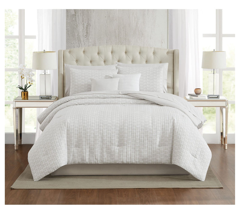 5th Avenue Lux Annabelle Geo Champagne 9pc King  Comforter Set — Main view