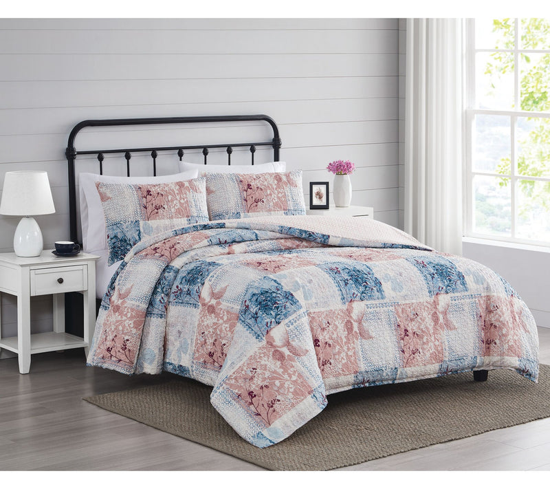 Cannon Textured Lotte Patchwork Fu/Qn 3pc DuvetCover Set — Main view