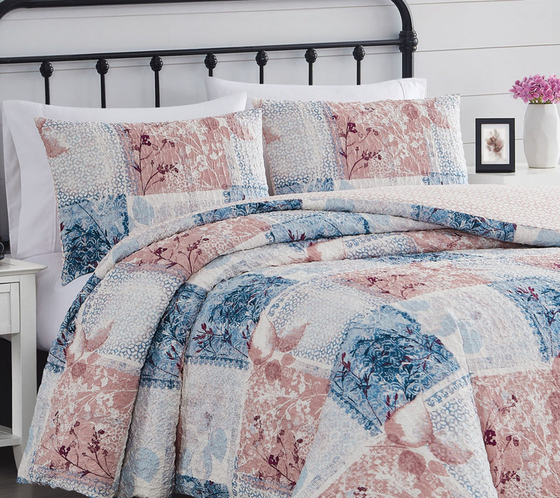 Cannon Textured Lotte Patchwork Fu/Qn 3pc DuvetCover Set — View 2