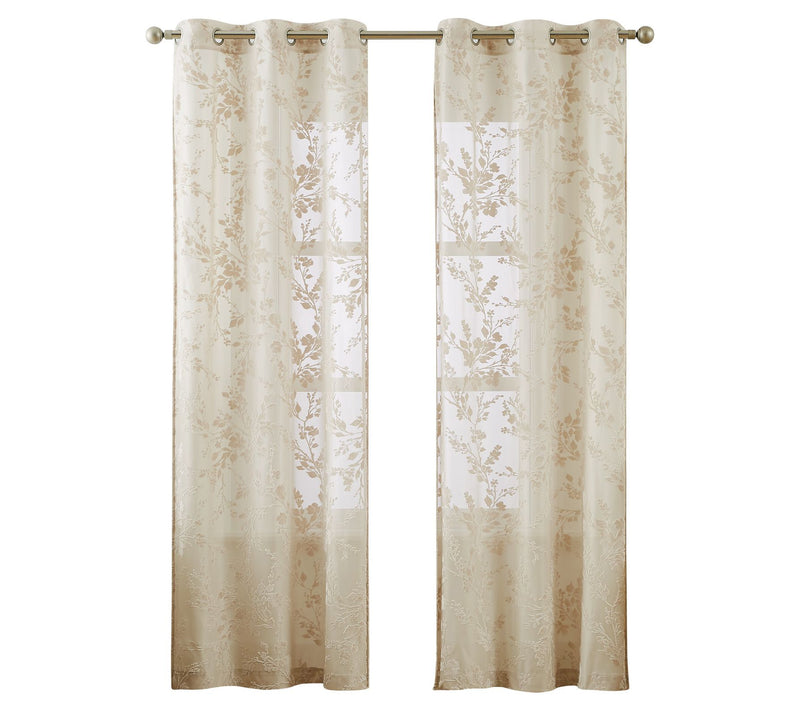 5th Avenue Lux Lark Burn Out 37x96 Sheer WindowPanel 2pc Set — Main view
