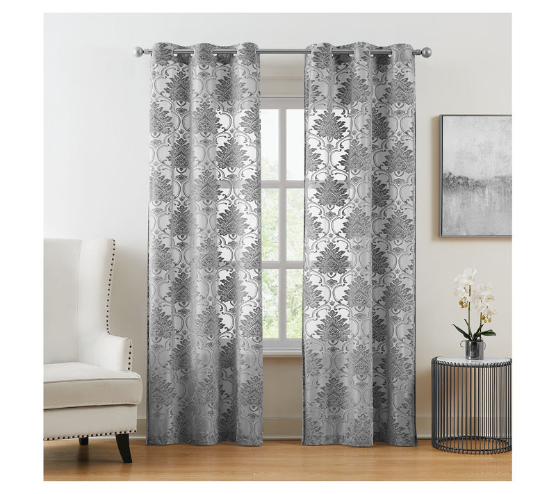 5th Avenue Lux Sophia Burn Out 37x84 Sheer Window Panel S/2 — View 8