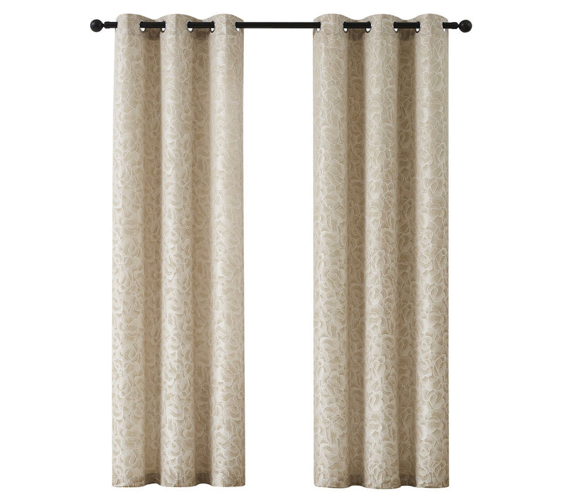 5th Avenue Lux Blythe Textured 38x96 ChampagneWindowPanel S/2 — Main view