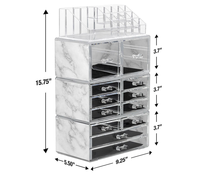 Sorbus Marble Makeup and Jewelry Storage Case -Great for Bath — View 8