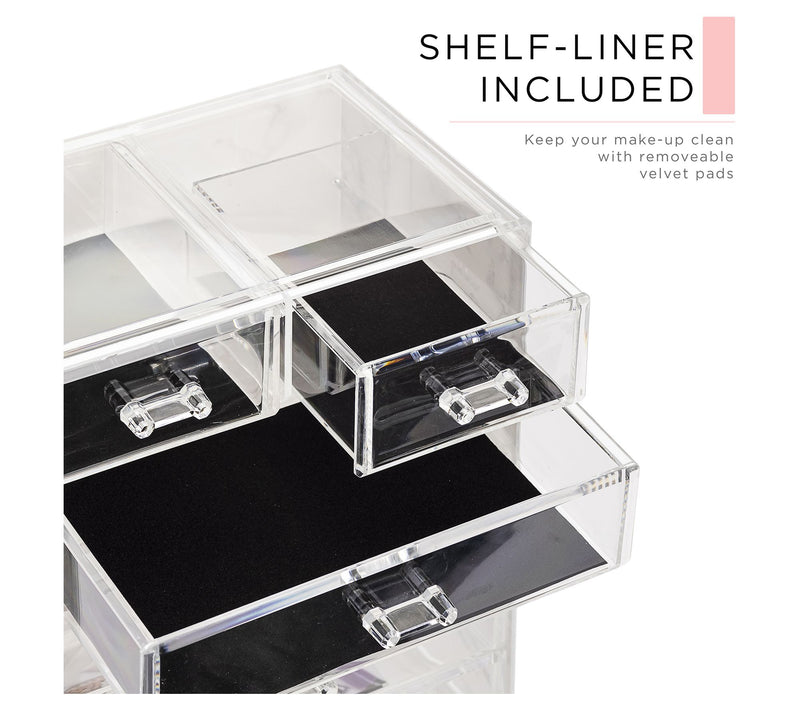 Sorbus Marble Makeup Case - 4 Large / 2 Small Drawers — View 5