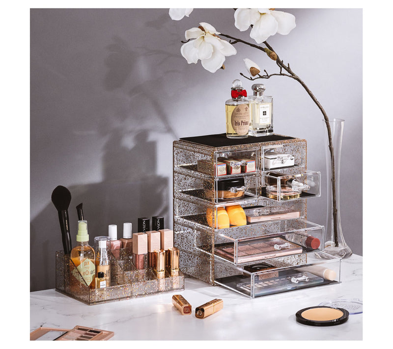 Sorbus Glitter Makeup Case- 3 Large / 4 Small Drawers — View 9