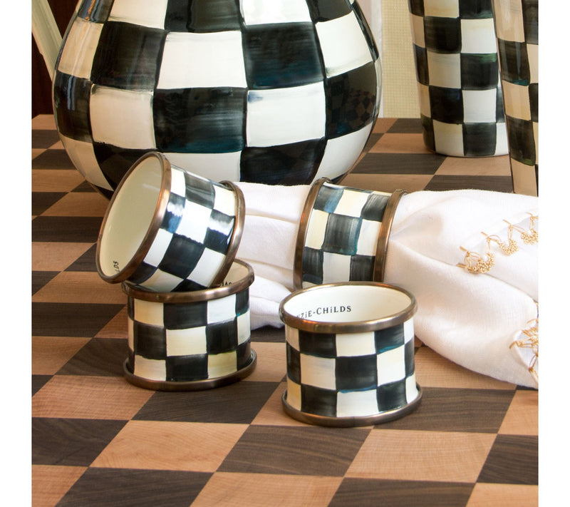MacKenzie- Childs Set of 4 Courtly Check Napkin Rings — View 2