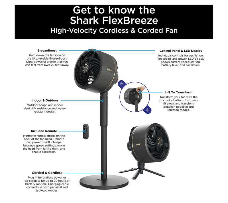 Shark FlexBreeze Outdoor & Indoor Fan with InstaCool Misting — View 6