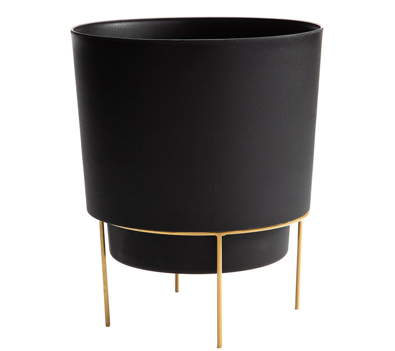 Bloem Hopson Planter with Metal Gold Stand: 14" — View 9
