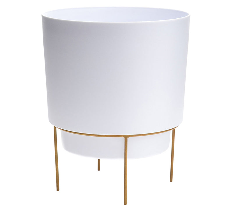 Bloem Hopson Planter with Metal Gold Stand: 14" — View 10