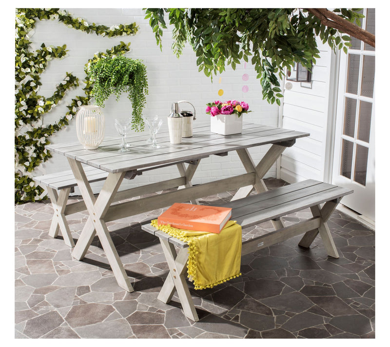 Safavieh Marina 3pc Picnic Table Set — View 7