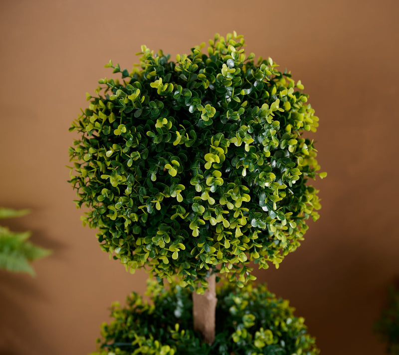 Wicker Park Indoor/Outdoor Long Boxwood 2-Sphere Topiary w/ Pot — View 4