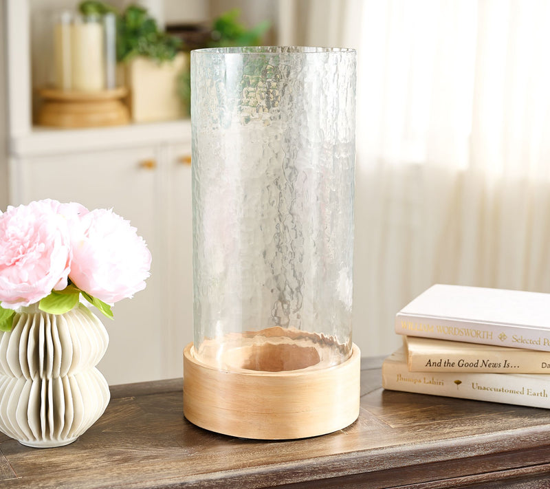 Primrose Hill 13.5" Hammered Glass Drop-In Hurricane — View 3