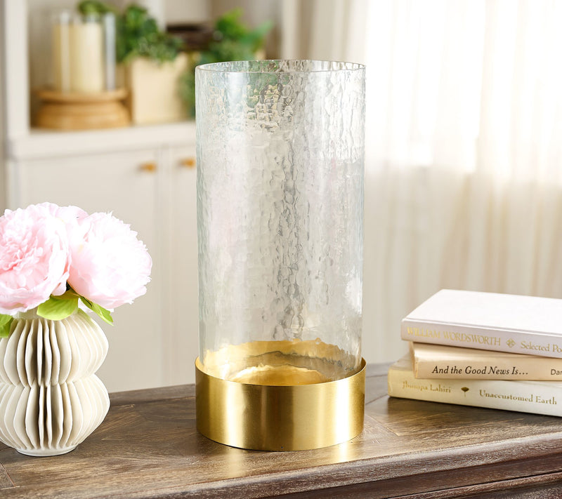 Primrose Hill 13.5" Hammered Glass Drop-In Hurricane — View 5