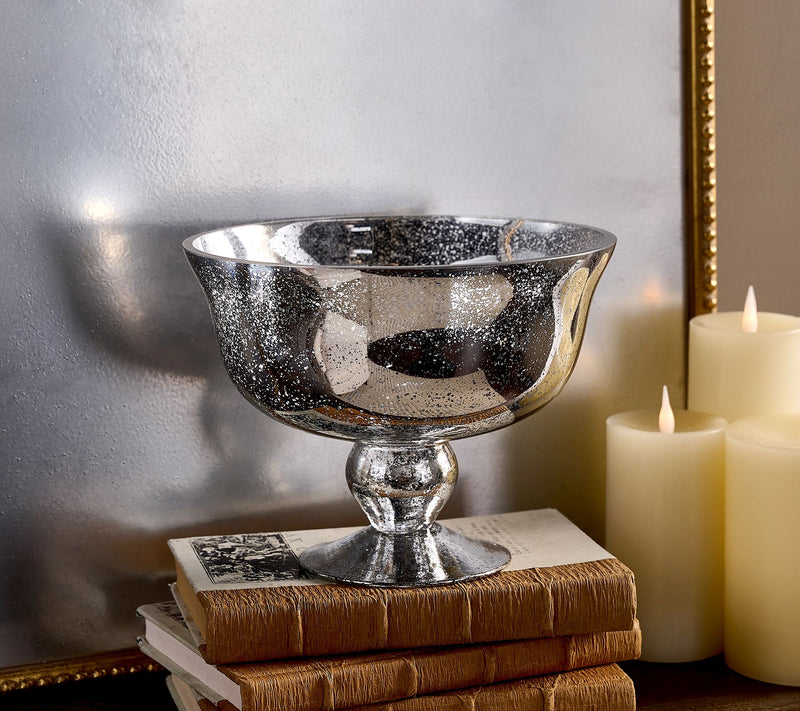 Mercury Glass Footed Bowl by Valerie — View 6